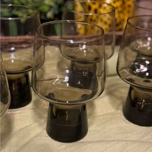 Vintage Libbey tawny accent glassware/beer tumbler. Set of 8!